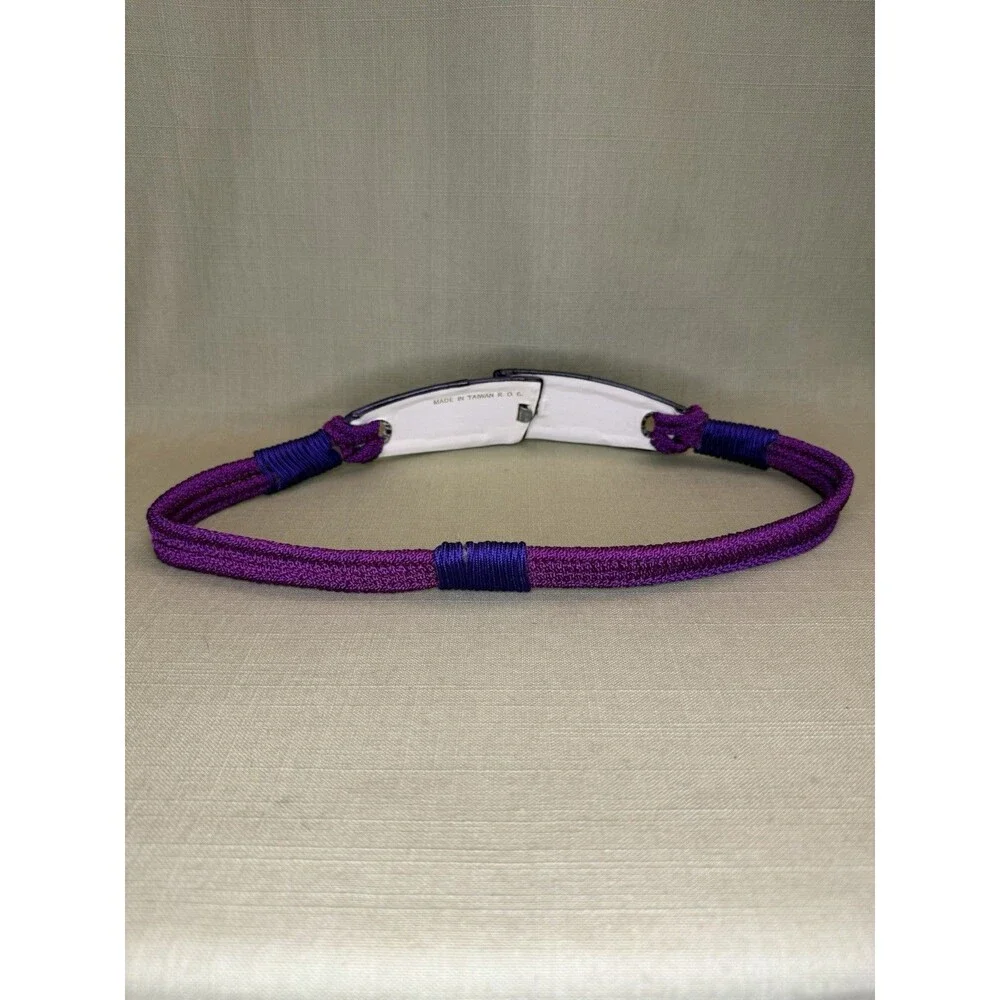 Vintage 70s/80s Unique Buckle Clasp Cord Belt Purple